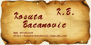 Košuta Bacanović vizit kartica